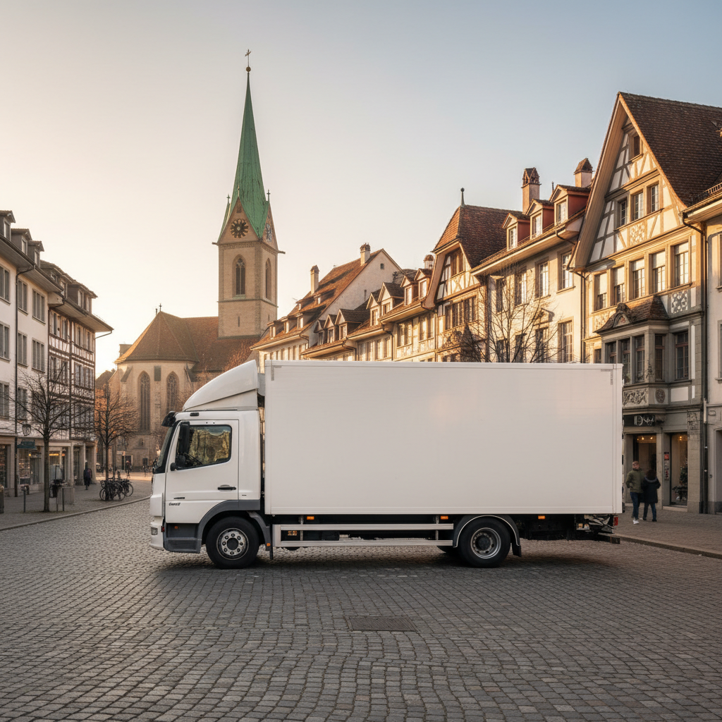 Umzugsfirma Winterthur – Umzugswagen in der Winterthurer Altstadt